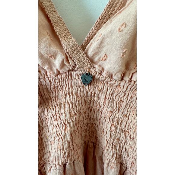 Z&L Europe Blush Pink Plunge Neck Tassel Mini Dress Cover Up Size L - Picture 9 of 12